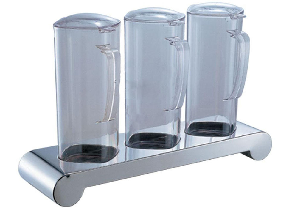 3Holder Stainless Steel Stand for Square PC Juice Bottle, Restaurant