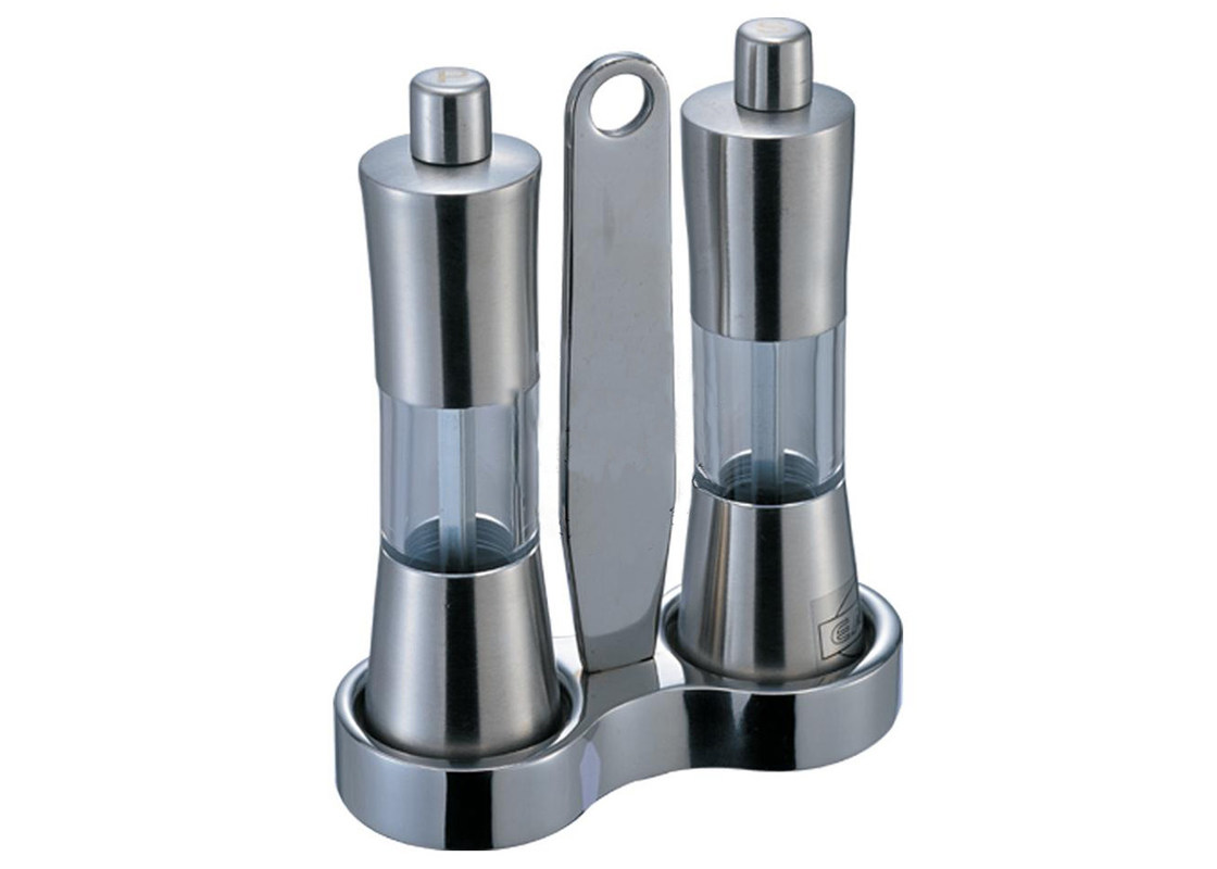 Stainless Steel Salt And Pepper Shaker And Mill , Commercial Buffet