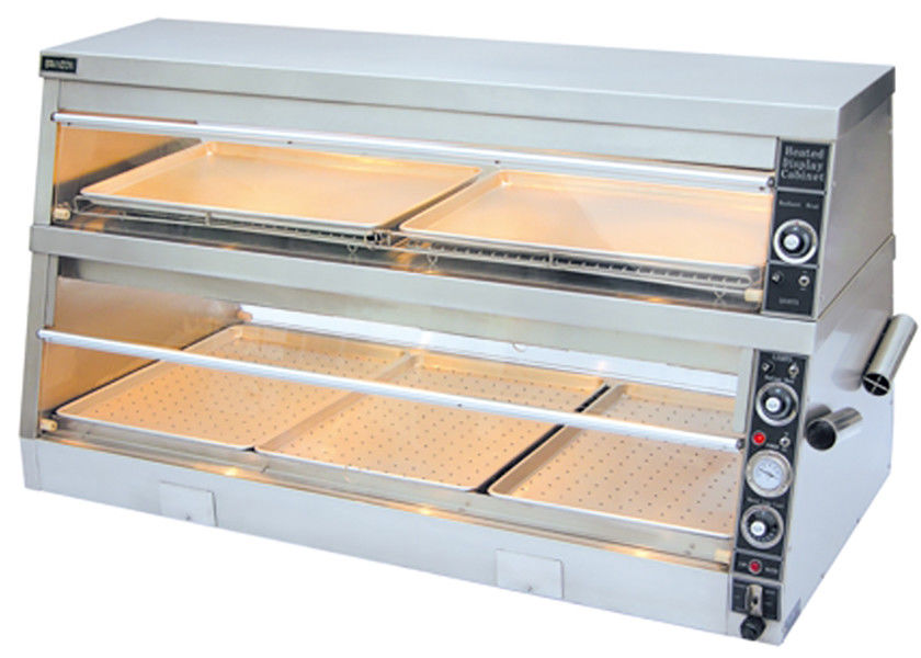 380V/4.2KW Food Warmer Showcase Individual Thermostatic Control 1520x750x840mm