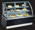 floor type curved glass 3-layer cake chiller showcase with size 90cm length in stainless or marble base color optionl