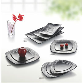 Porcelain Dinnerware Sets / Melamine Black Matte Dinner Set Plate Unique Shape