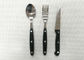 Plastic Handle Stainless Steel Flatware Sets of 3 Pieces Knife Fork and Spoon Length 20cm