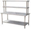 Kitchen YX-H30-2 Stainless Steel Catering Equipment / Work Table With Top Rack