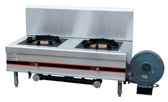 96KW Stainless Gas Stock Pot Range Two Burner For Commercial Kitchen