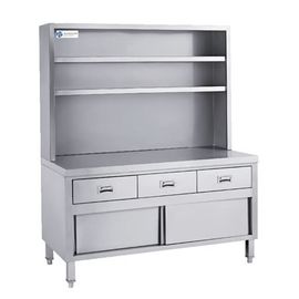 L1500MM with 3-Drawers and Over-Shelves Stainless Steel Work Cabine Catering Equipment
