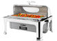 Large Stainless Steel Cookwares , Digital Display Electric Chafing Dish With Windowed Lid