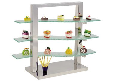 3 - Layer Glass Cake Display Stand with Platters Decorating for Banquet Serving Buffet