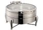 YUFEH Stainless Steel 304# Hydraulic Induction Chafing Dish Buffet Food Warmer Soup Station W/ Round Glass Lid