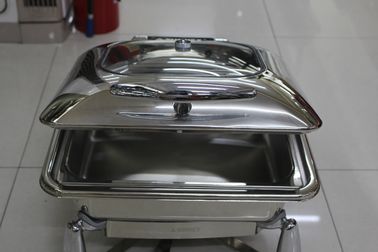 Contemporary Stainless Steel Cookwares  / Chafing Dish Buffet Set Rectangular Shape