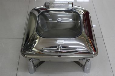 Contemporary Stainless Steel Cookwares  / Chafing Dish Buffet Set Rectangular Shape