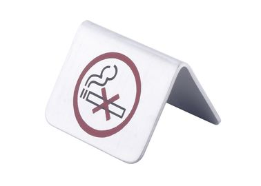 SS Stackable Table Tent Signs /  &quot; Smoking Area &quot; &quot; No Smoking &quot; Warning Symbol Room Service Indicator