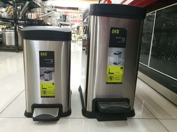 EKO Room Service Equipments Mute Trash Pedal Food Waste Bin with Inner Plastic Removal Recycle Bucket 812Ltr 24Ltr