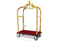 Stainless Steel Chrome / Brass Finish Hotel Luggage Trolley / Rolling Baggage Cart