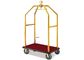 Stainless Steel Chrome / Brass Finish Hotel Luggage Trolley / Rolling Baggage Cart