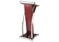 Hotel Rostrum Room Service Equipments Wood Lecture Tables With Metal Decoration