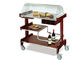 Red Banquet Buffet Dining Cart / 3 Shelves Room Service Trolley Table Top