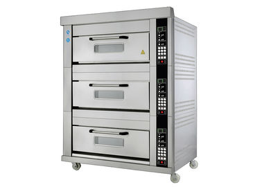 SS Automatic Gas Bread Oven 3 Decks 6 Trays Computer Version Adjustable Temperature Use Natural Gas or Liquefied Gas