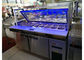 Blue Ray 2 Door Refrigerated Sandwich Prep Table With Glass Lid Fan Cooling / Commercial Salad Bar Refrigerator Freezer