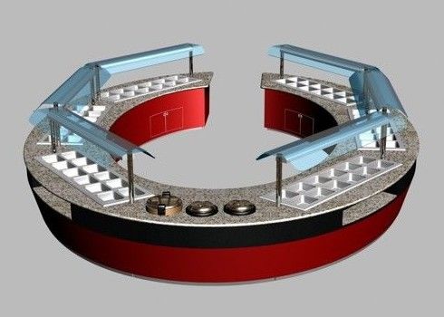 Commercial Buffet Equipment Oval & Round Shape Combination Restaurat Buffet Tables