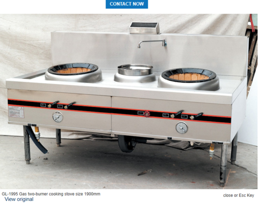 Gas Two-Burner Cooking Stove Size 1700mm