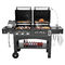Flame Safety Commercial Kitchen Equipments Dual Fuel GAS / Charcoal BBQ Outdoor Combo Grills