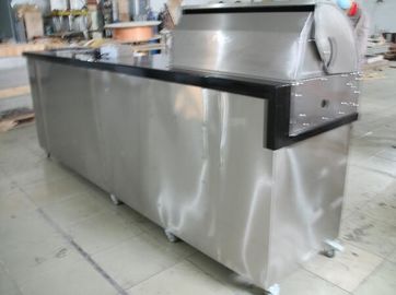 Sliver Color Commercial Kitchen Equipments Gas Grill / 201# Stainless Steel Grill With Cabinet