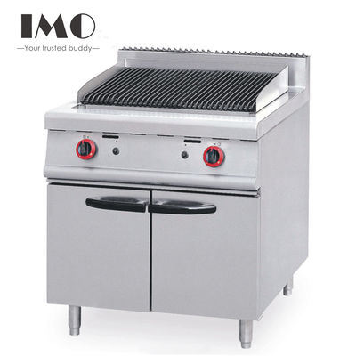 2025 Restaurant kitchen equipment for high-end dining Stainless Steel Gas Lava Rock Grill With Cabinet