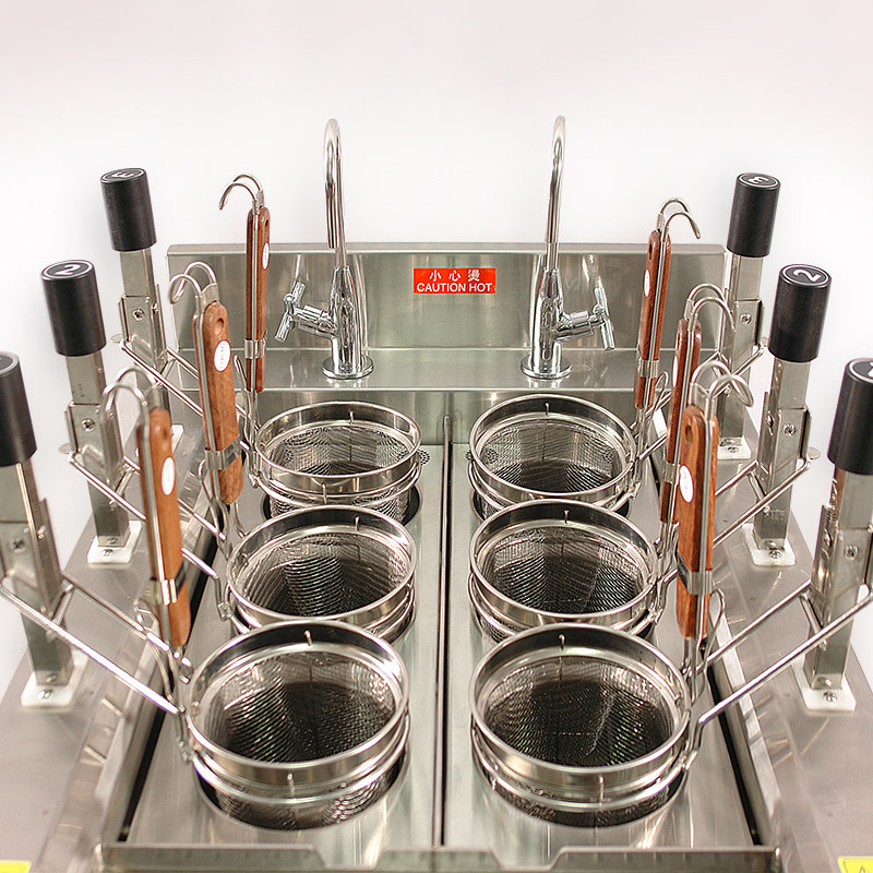 6 Baskets Free Standing Auto Lift Up Noodle Cooker / Commercial Kitchen