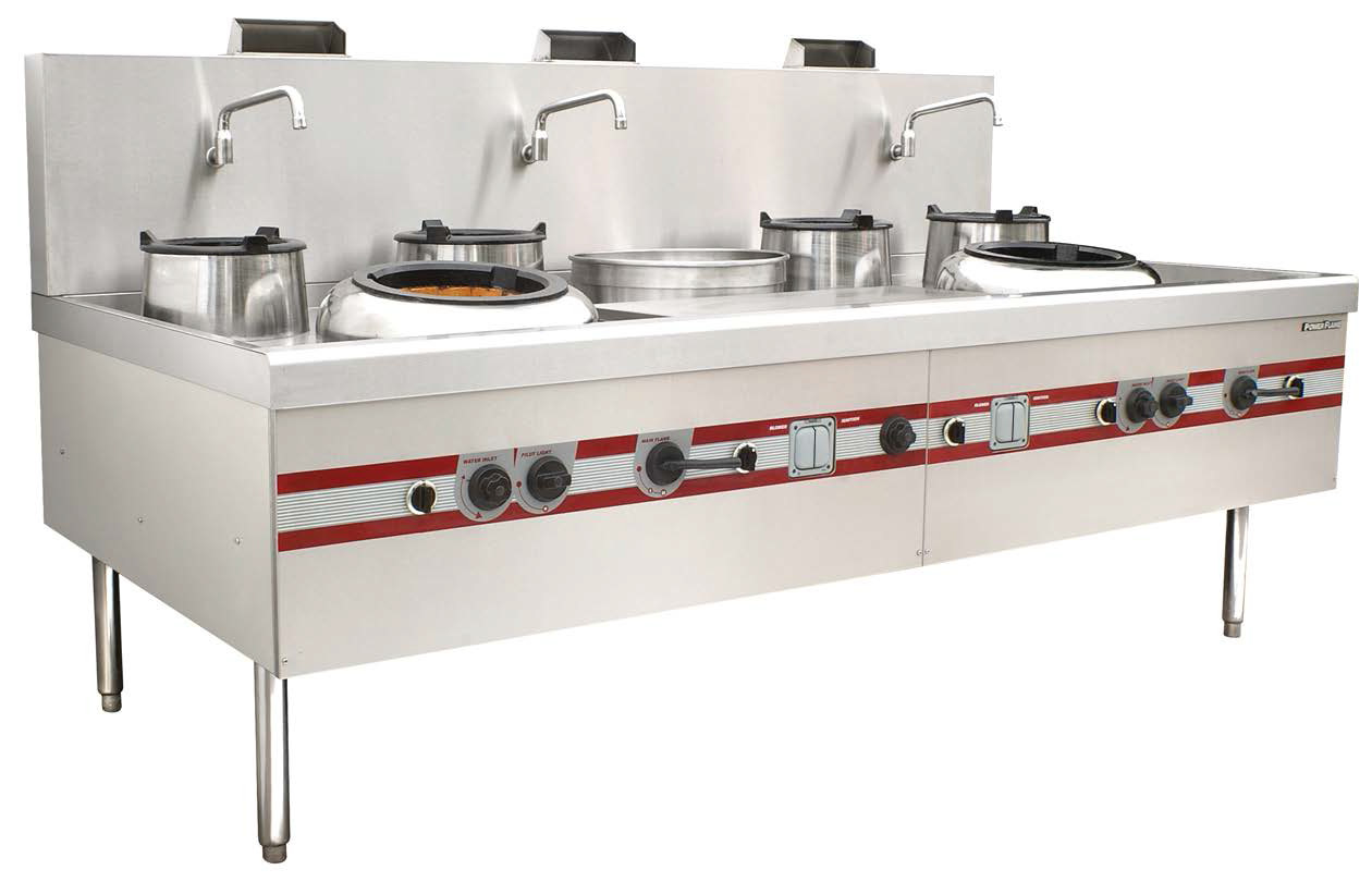 Wok Range With Double Burners Chinese Cooking Stove 2400 x 1220 x (810