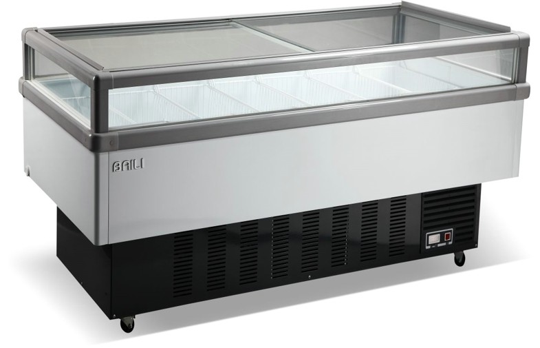 Top Open Island Commercial Refrigerator Freezer 450L For Store , White