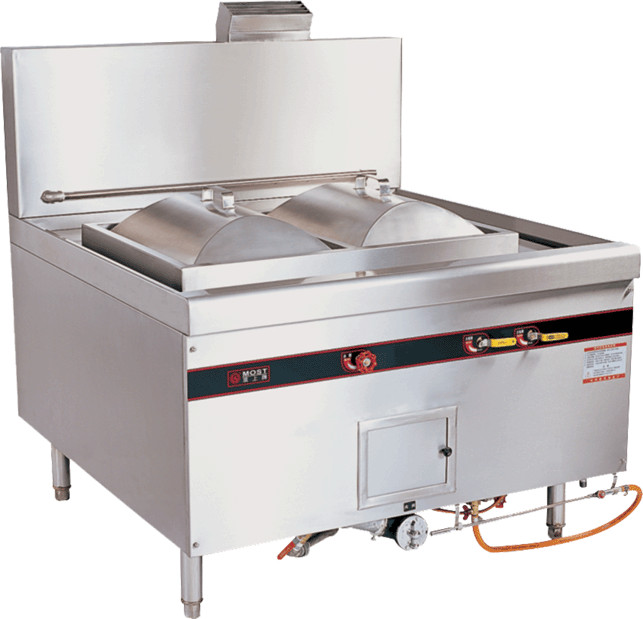 Commercial Natural Gas Rice Roll Steamer / Cooking Steamer 96kw For