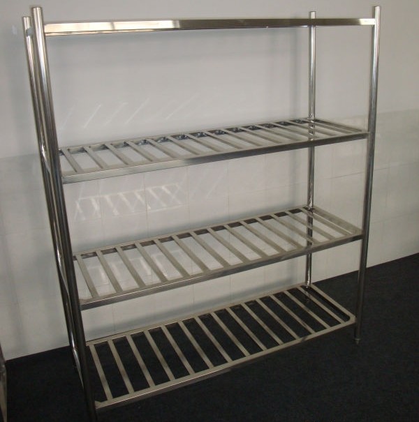 Stainless Steel 4Layer Round Tube Shelves Kitchen Storage Rack 1200