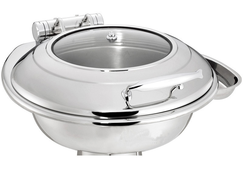 Round Chafing Dish Hydraulic Lid with Glass Window Optional φ35cm 6