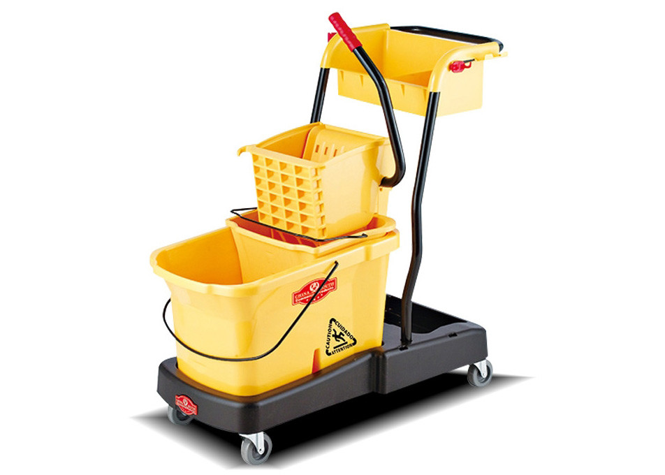 Multifunctional Yellow Plastic Hotel Cleaning Equipment With Mop Bucket
