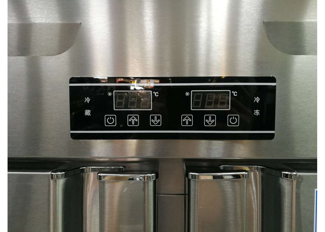 Double Temperature Commercial Refrigerator Freezer With 4 Solid Doors