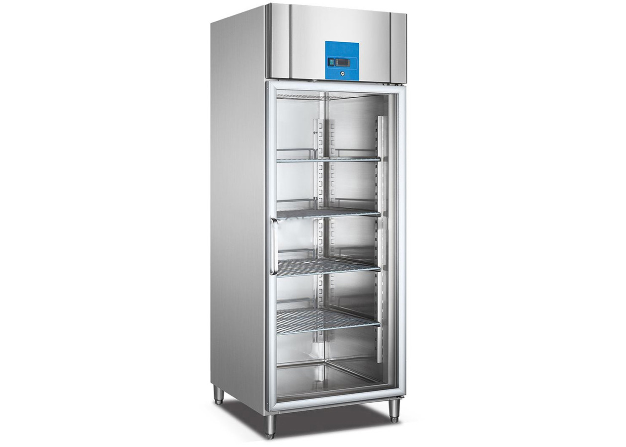 CE Approved Glass Door ReachIn Upright Chiller Imported Embraco
