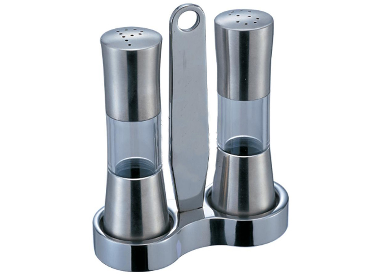 Stainless Steel Salt And Pepper Shaker And Mill , Commercial Buffet