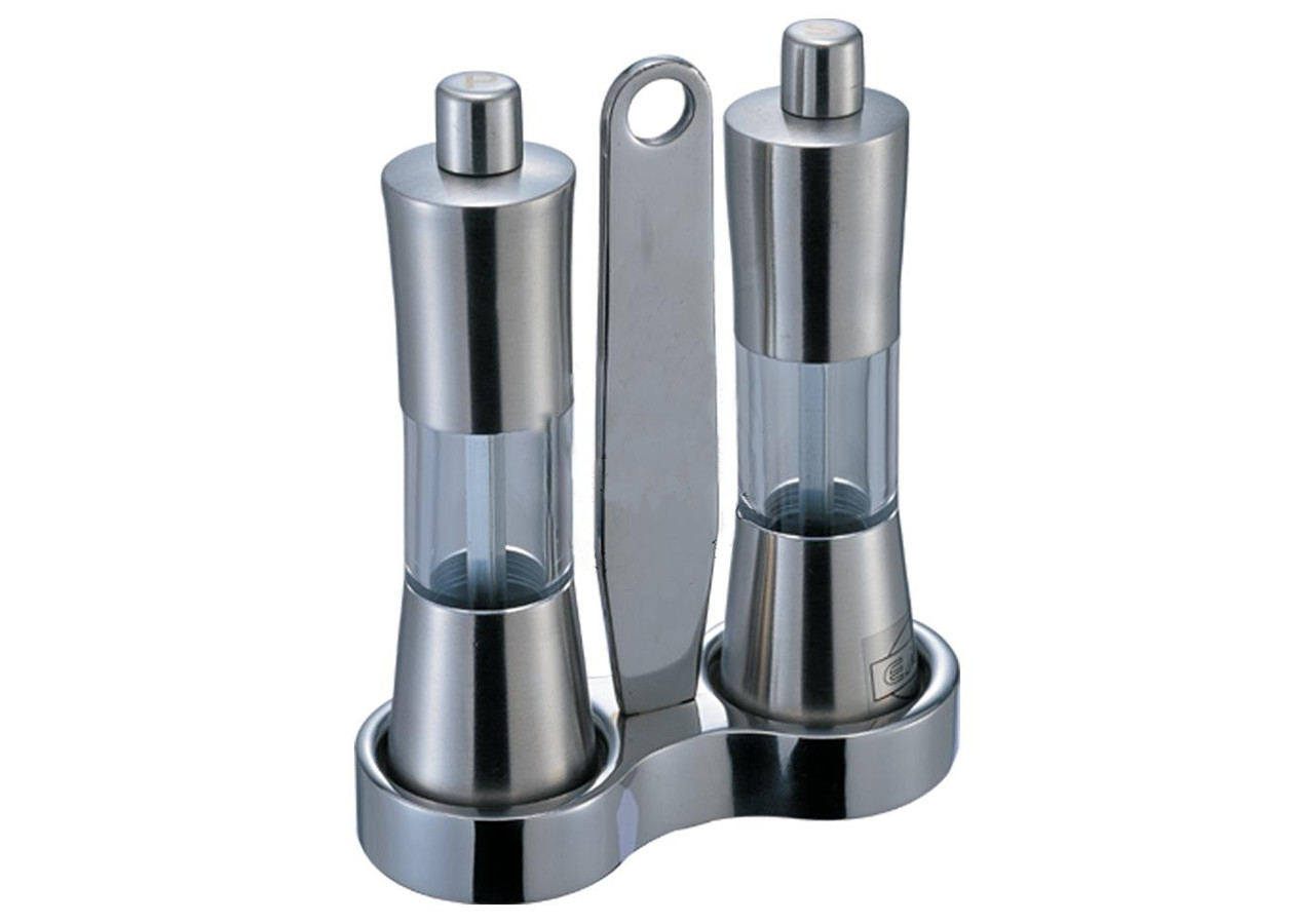 Stainless Steel Salt And Pepper Shaker And Mill , Commercial Buffet