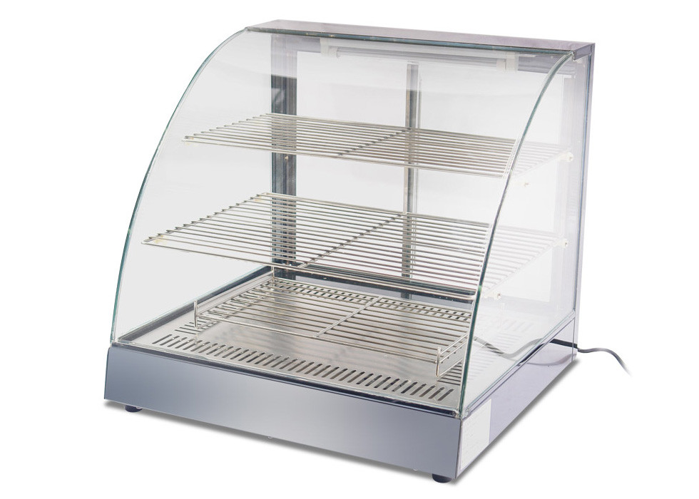 Stainless Steel 304 Tempered Glass Sandwich Display 3Layer Food Showcase