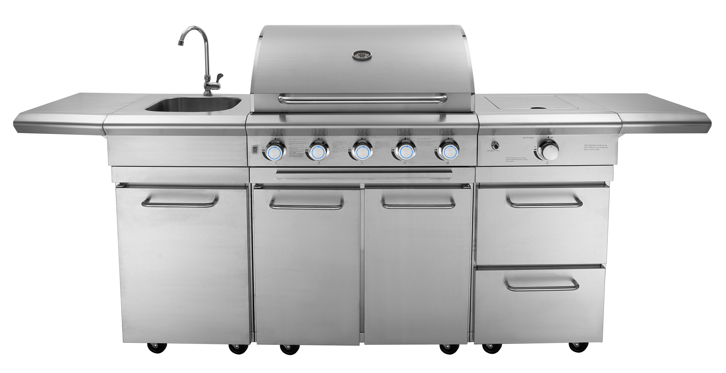 Custom Modern Outdoor Kitchen GAS BBQ Grill / Stainless Steel LPG Gas Grill