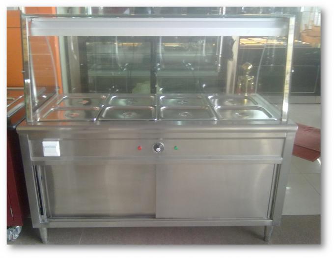 Stainless Steel Hot Food Serving Unit With Storage and Top