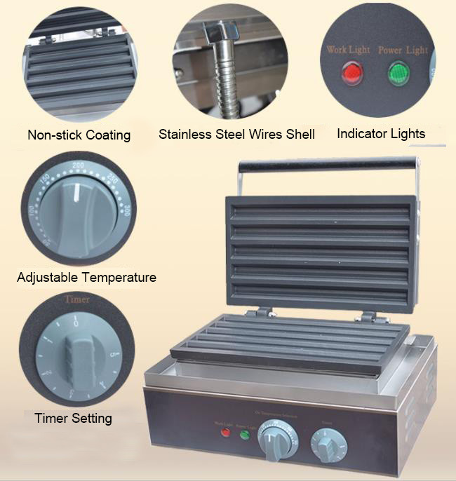 Electric Commercial Snack Bar Equipment Five Grid Crisp Fritters 220V240V